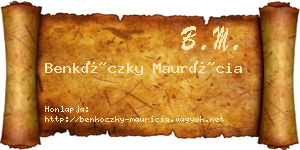 Benkóczky Maurícia névjegykártya
